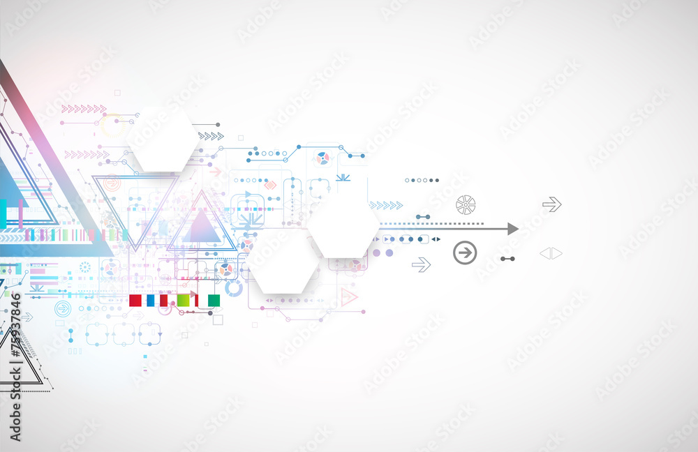 Abstract technology triangle background.