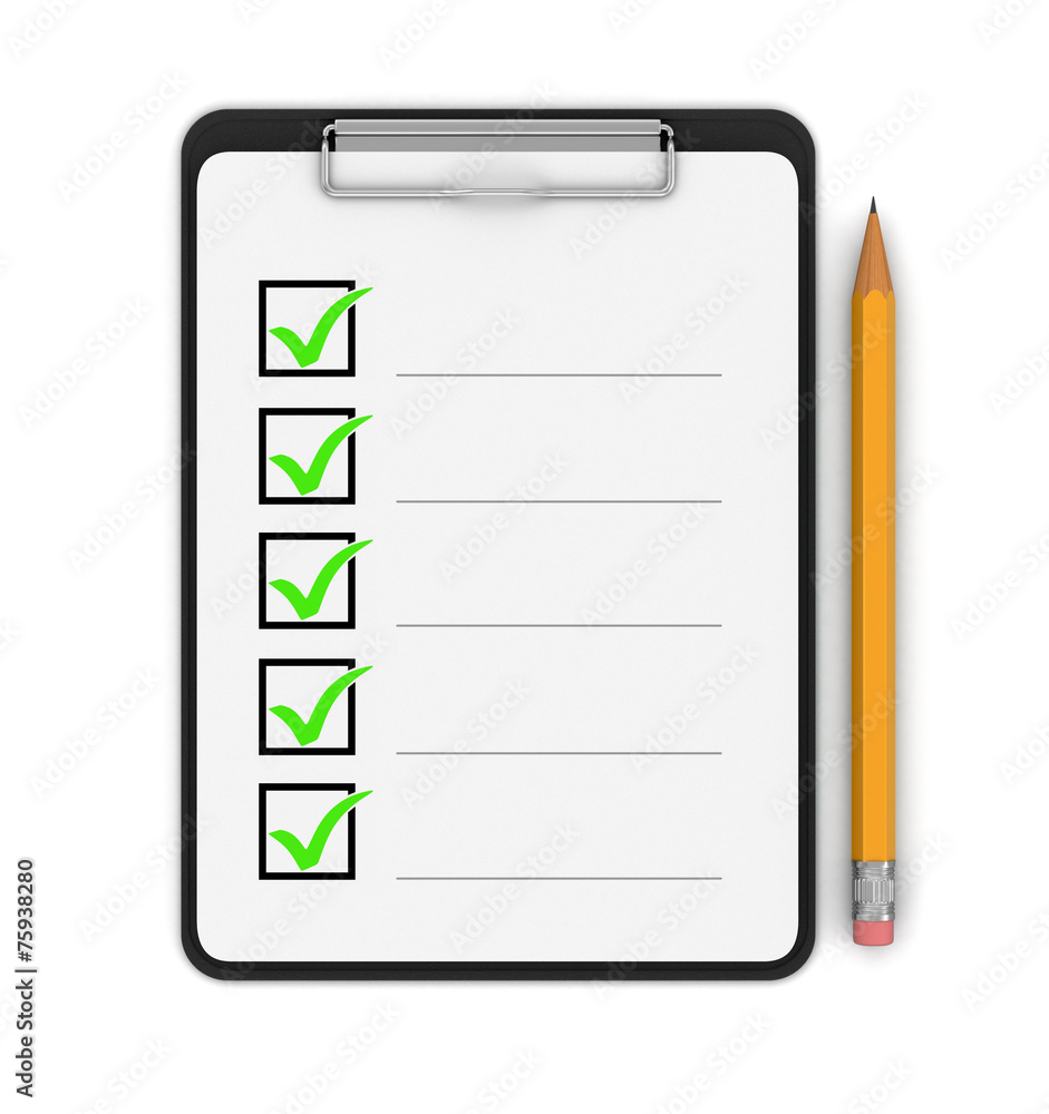 Clipboard Checklist (clipping path included) Clipboard Checklist (clipping path included)