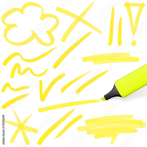 colored highlighter with markings