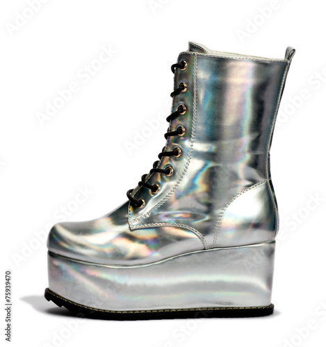 Elegant Silver Alien High Cut Shoes photo