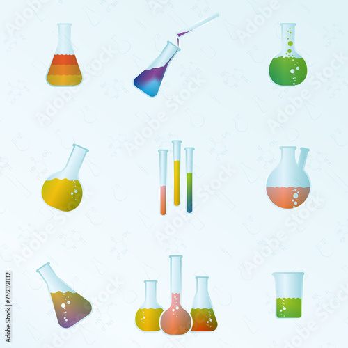 Vector test tube with liquid