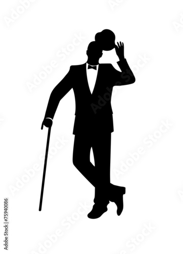 silhouette of a gentleman in a tuxedo