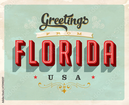 Vintage Touristic Greeting Card - Vector EPS10