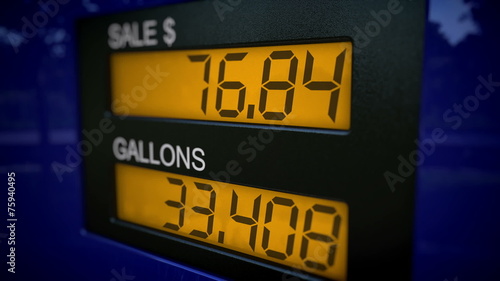 Time lapse on display showing gas price increasing rapidly