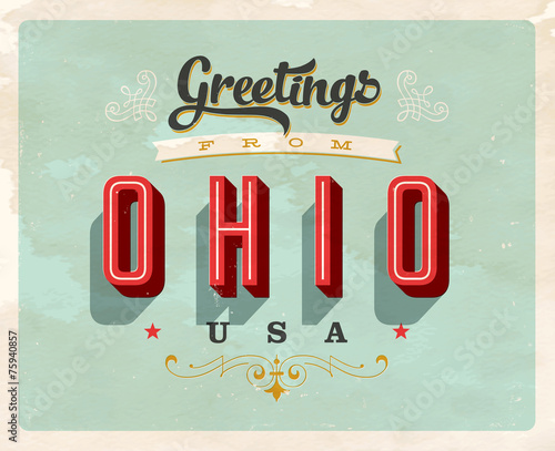 Vintage Touristic Greeting Card - Vector EPS10