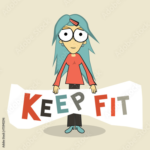 Keep Fit Girl Vector Illustration