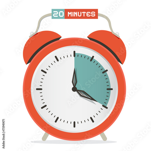 Twenty Minutes Stop Watch - Alarm Clock Vector Illustration