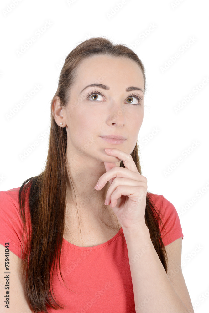 nachdenkliche junge Frau , Studio nachdenkliche junge Frau , Studio