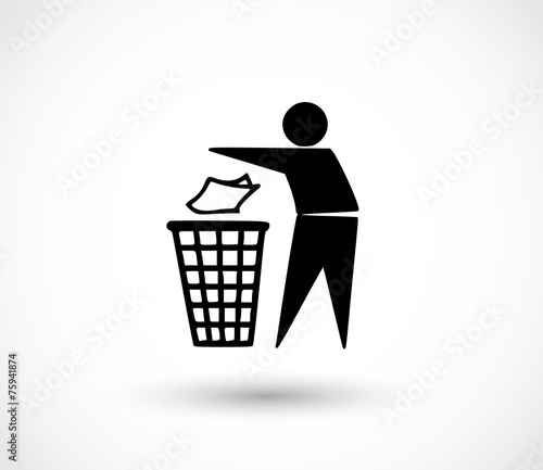 Recycle icon vector, dust bin