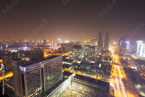 skyline buildings and cityscape of modern city hangzhou during s