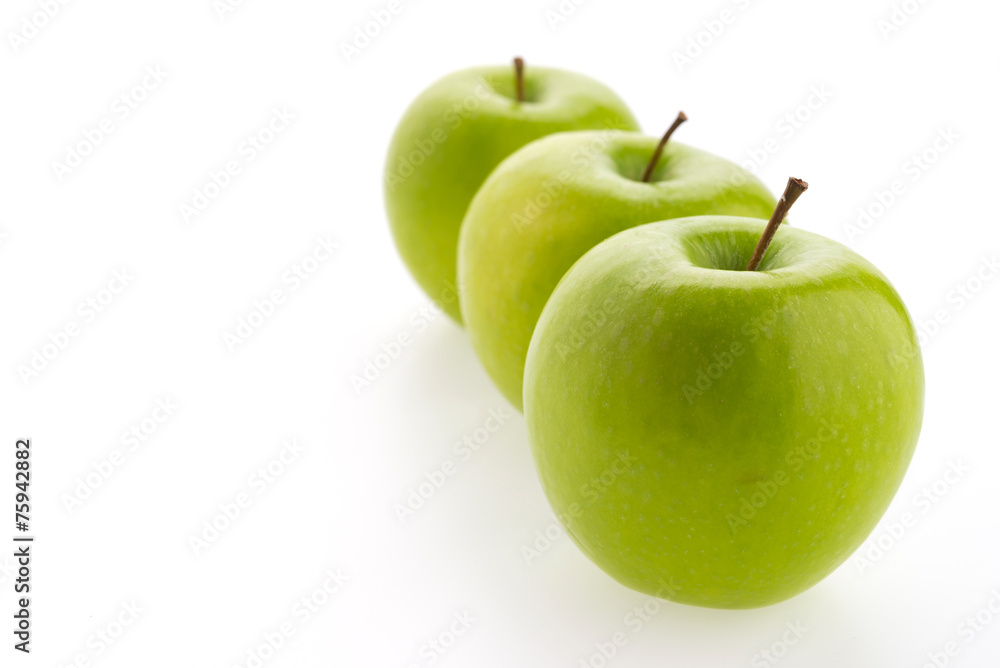 Green apple isolated on white background Green apple isolated on white background