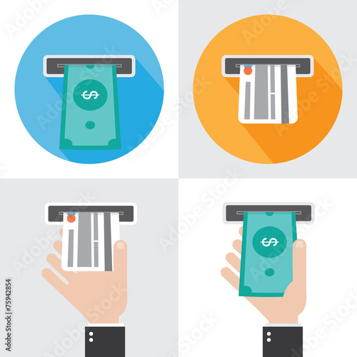 Credit card, money and the hand that holds them