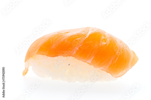 Salmon sushi isolated on white