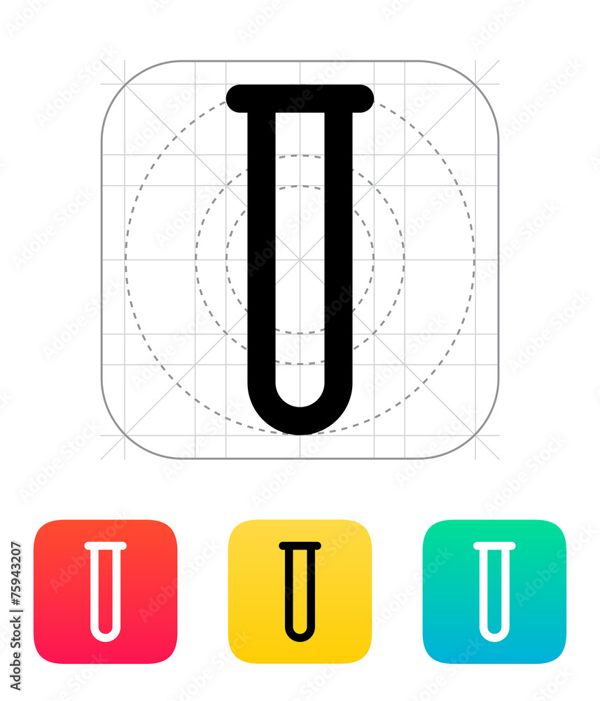 Empty test tube icon. Vector illustration. Empty test tube icon. Vector illustration.