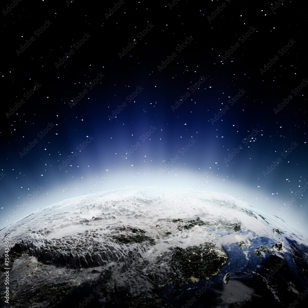 Fototapeta premium Central Asia lights at night