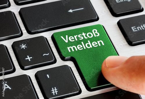 Schilderij op canvas Verstoß melden - Taste