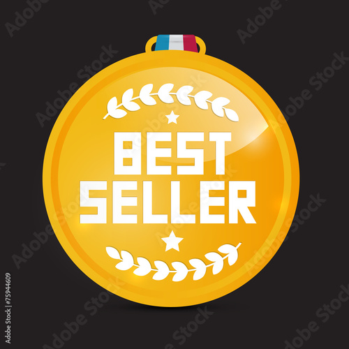 Best Seller Gold Medal Vector