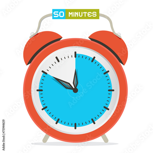 50 - Fifty Minutes Stop Watch - Alarm Clock Vector Illustration