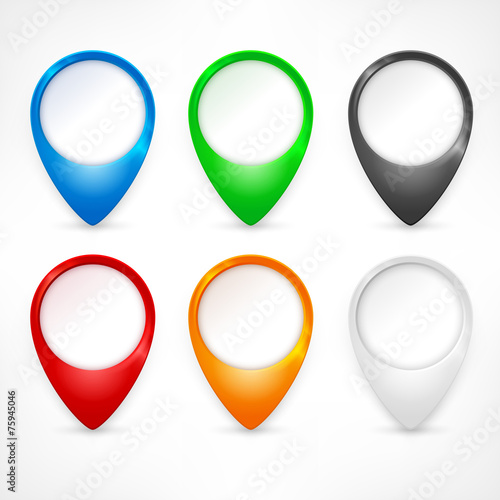 Free Download Map pointers Set of color GPS markers on white, vector - GFXLoad