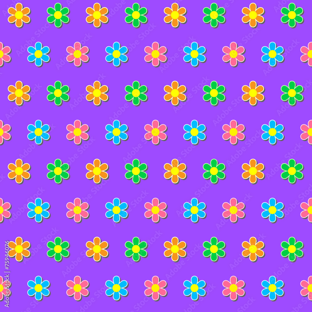 Seamless pattern. Colorful flower background.