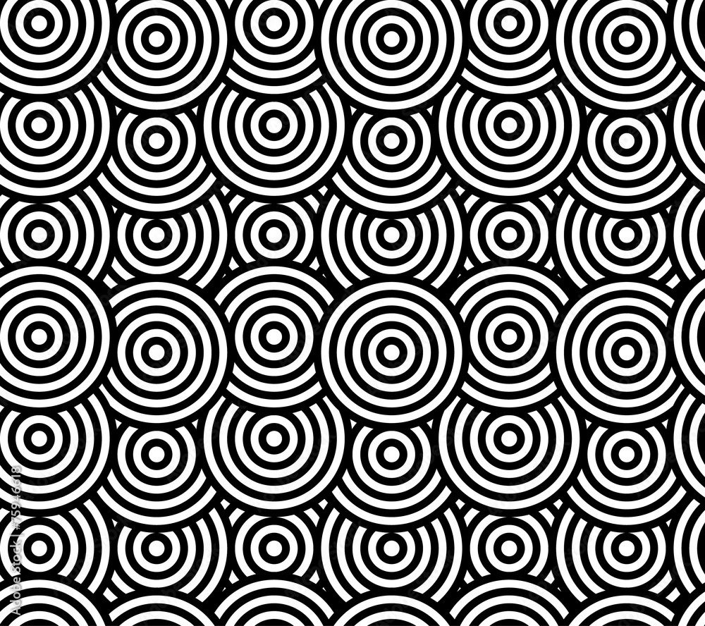 Abstract geometric seamless pattern. Different circles ornament.