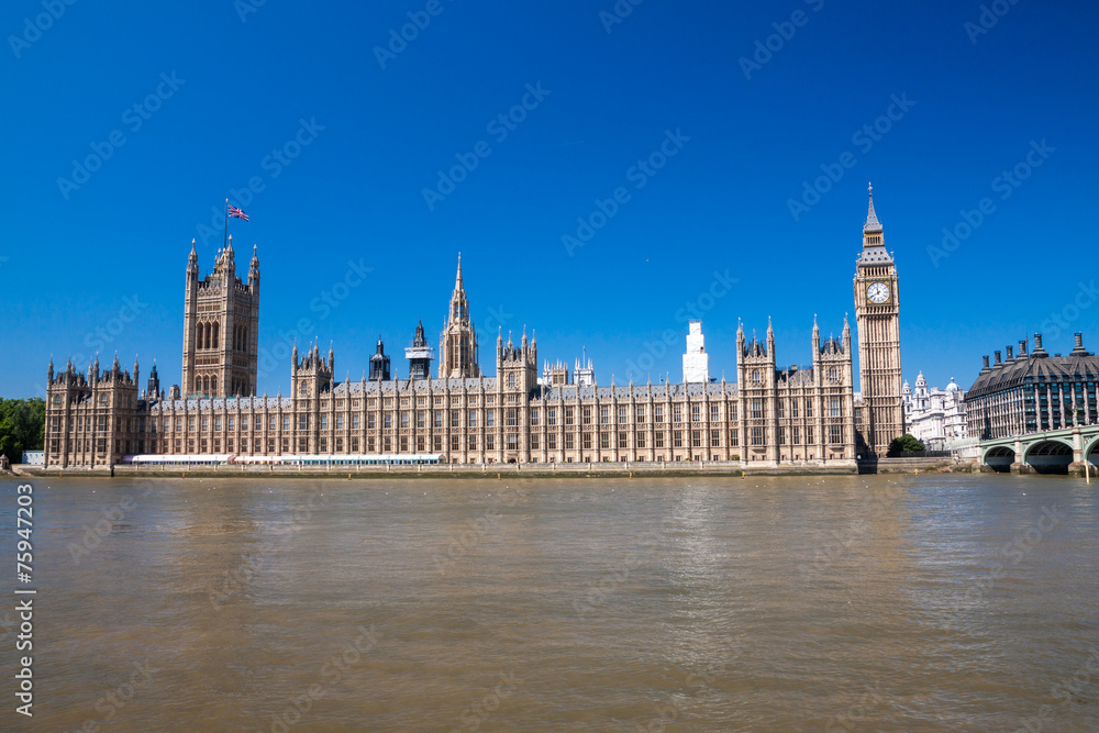 Naklejka premium Houses of Parliament and Big Ben, London
