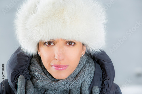 Young woman winter portrait.