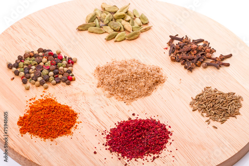Spices on the kitchen board