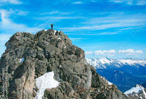 Принти на полотні The rock-climber on the summit