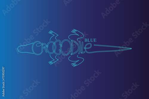 blue crocodile logo illustration