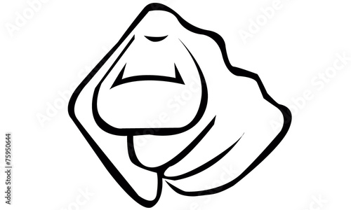 Dedo - Finger. Ilustración Minimalista de Mano Señalando con el Dedo al Estilo Americano