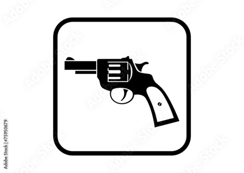 Revolver vector icon on white background