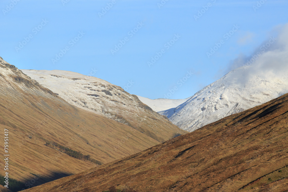 Snow covered mountain top, Scotland