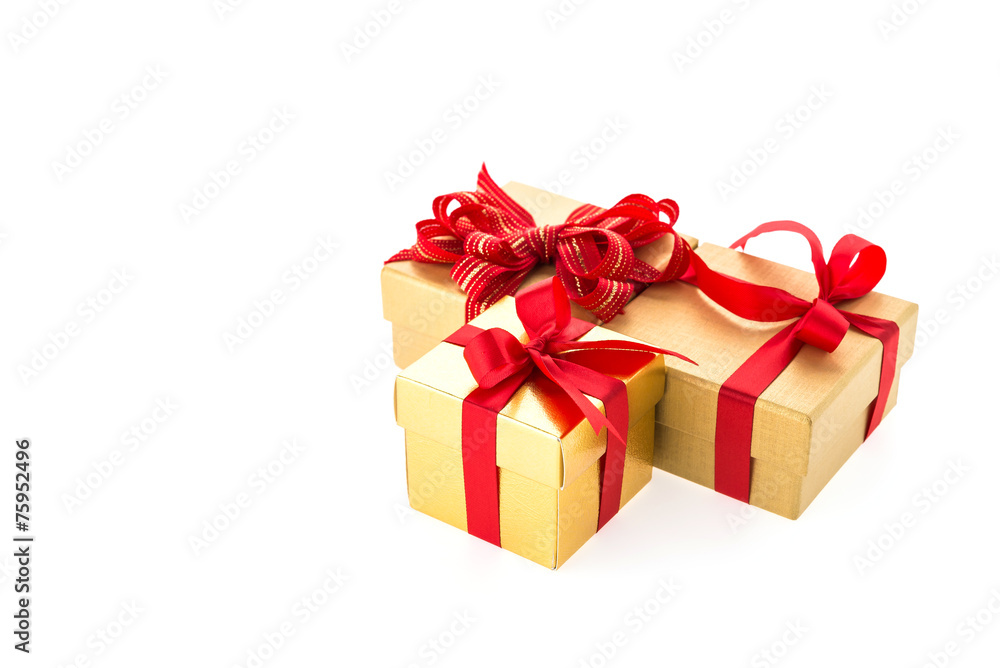 Fototapeta premium Christmas gold gift box