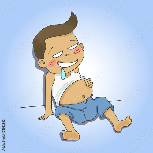 boy feel full