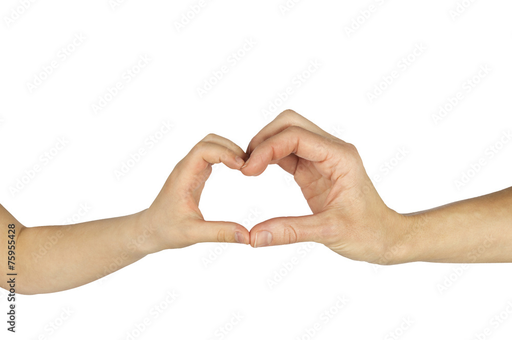 child and adult female hands forming shape of a heart child and adult female hands forming shape of a heart