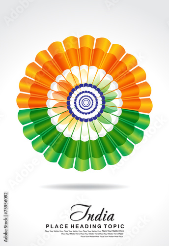 indian republic day background with flower