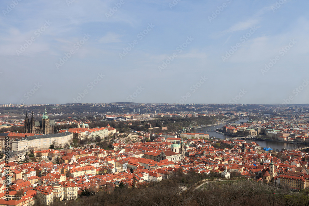 Spring skyline of Prague