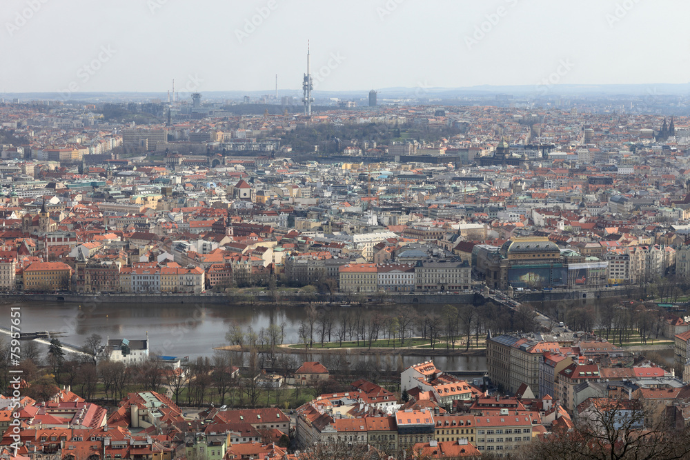 Spring view of Prague