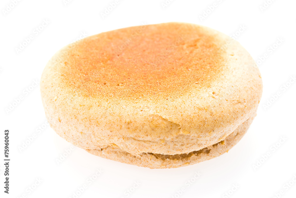 English muffin isolated on white English muffin isolated on white