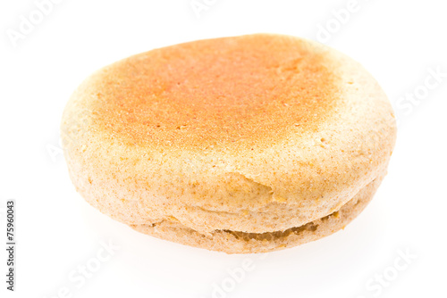 English muffin isolated on white