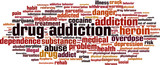 Drug addiction word cloud concept. Vector illustration
