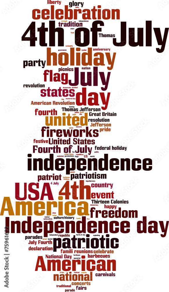 Obraz premium 4th of July word cloud concept. Vector illustration