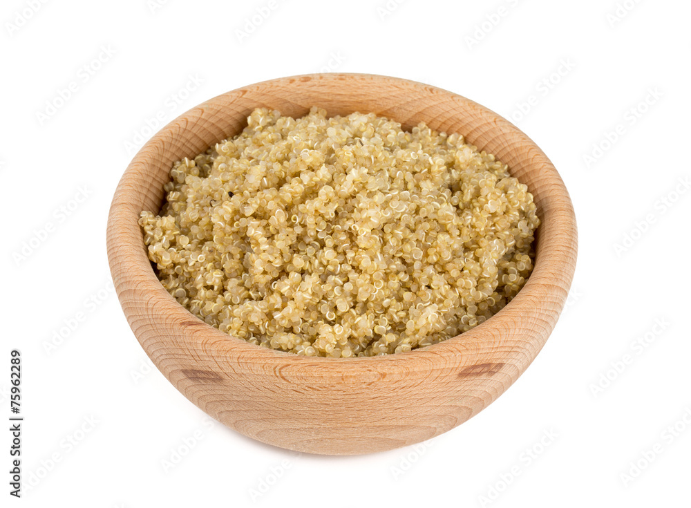 cooked quinoa in a bowl isolated cooked quinoa in a bowl isolated