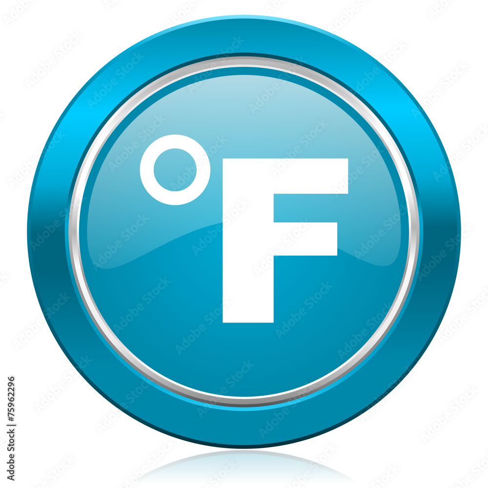 fahrenheit blue icon temperature unit sign fahrenheit blue icon temperature unit sign