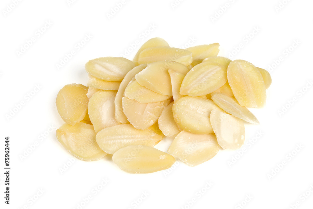 Fototapeta premium sliced almond isolated on white