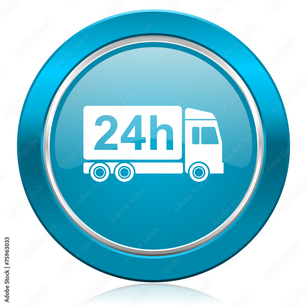 delivery blue icon 24h shipping sign delivery blue icon 24h shipping sign