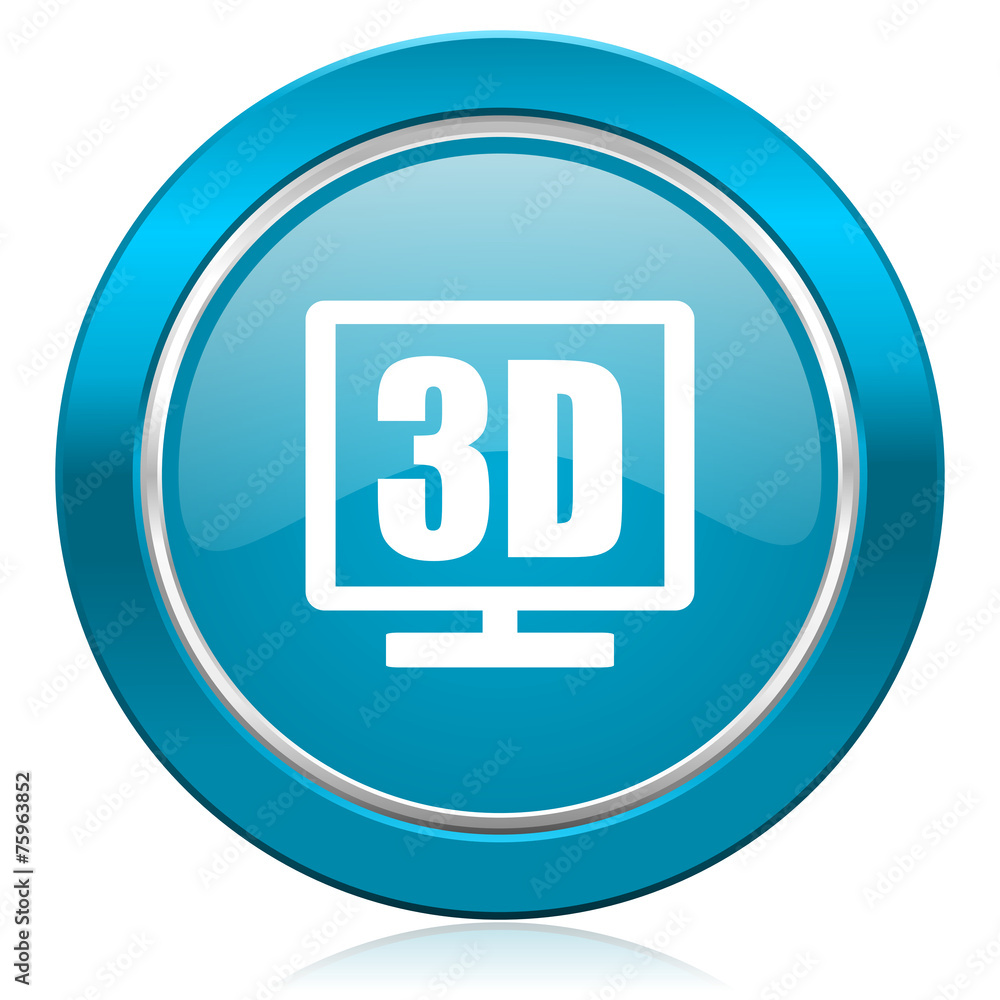 3d display blue icon 3d display blue icon
