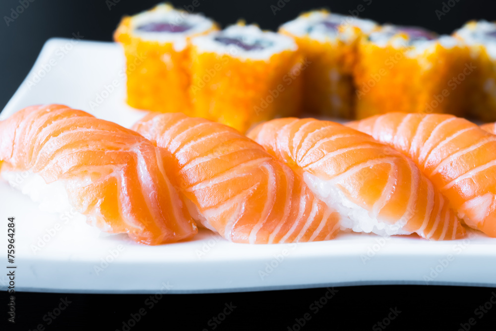 Salmon sushi Salmon sushi