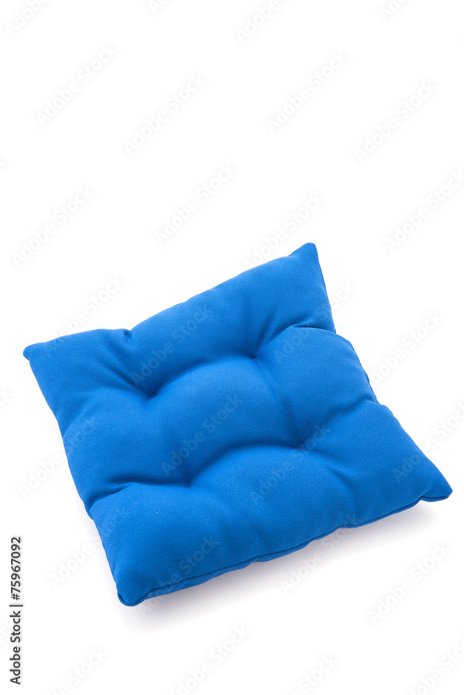 Blue pillow isolated on white background Blue pillow isolated on white background